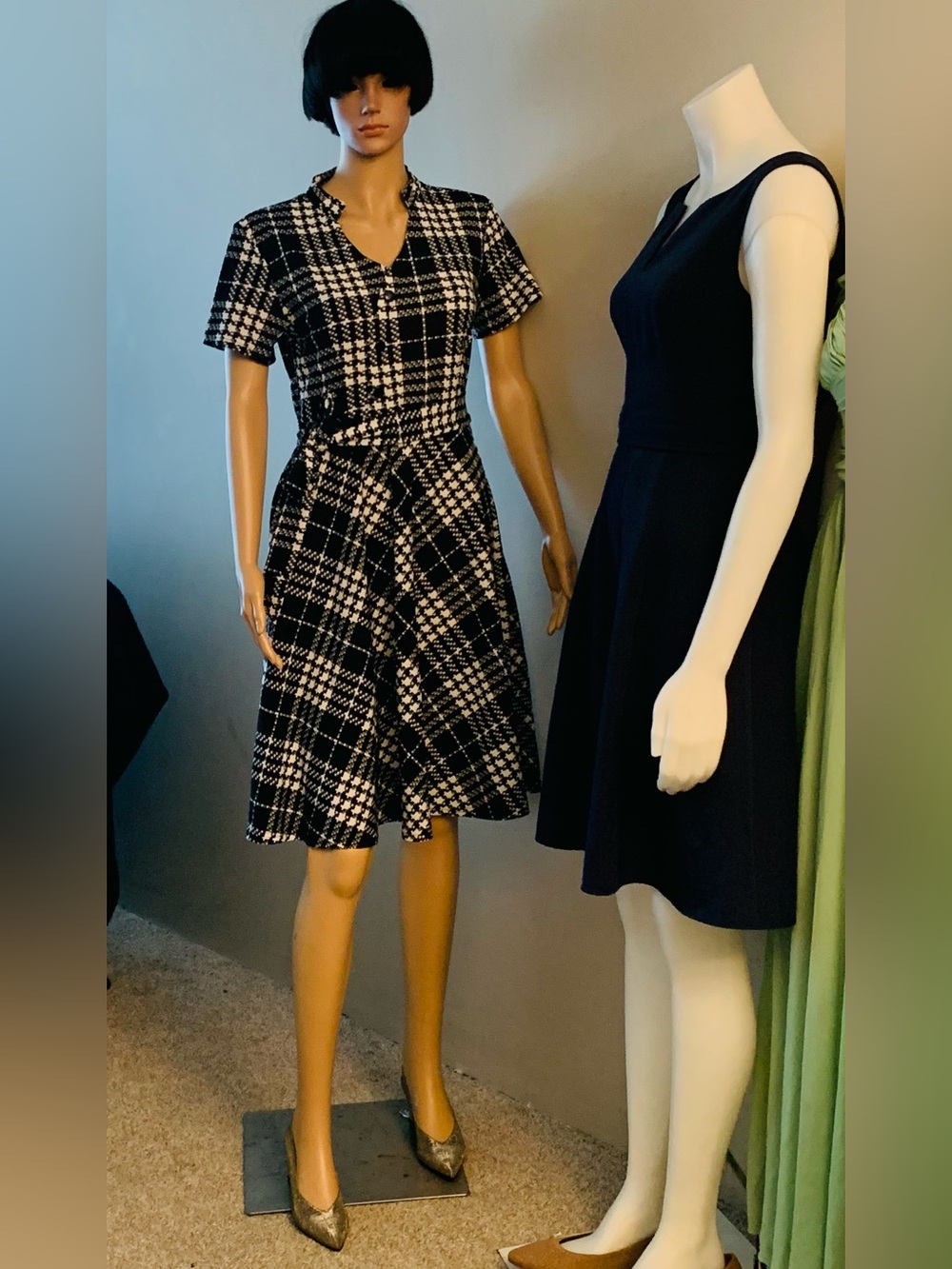 Black and White Asymmetrical A-Line Dress